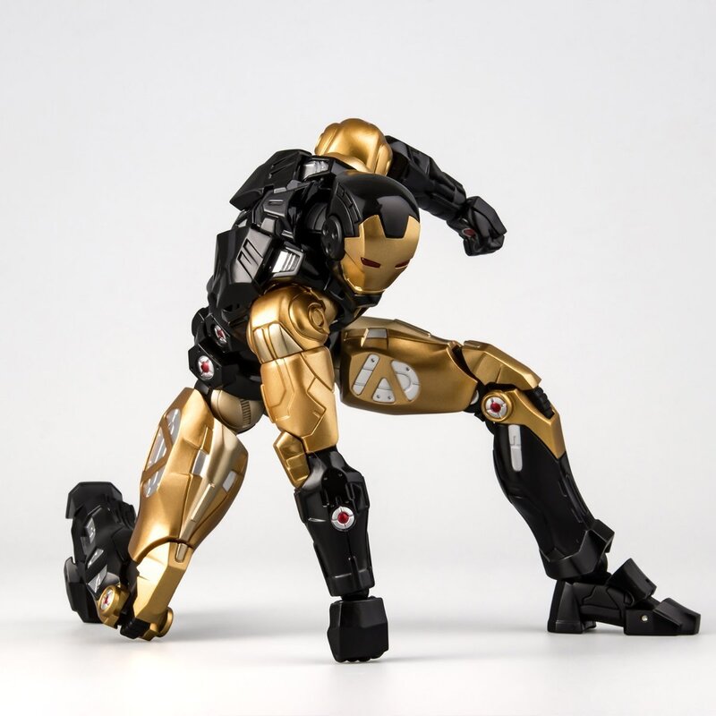 Black and gold Iron Man suit