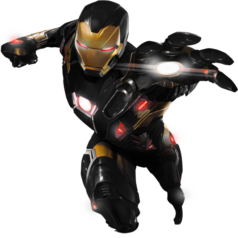 Black and gold Iron Man suit